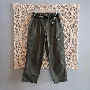 Dickies olive green cargo pants w/ belt 29R
